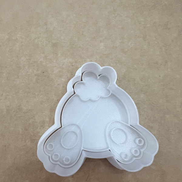 Easter Bunny booty cookie cutter/stamp, Easter cookie cutters, cookie stamps, baking tools, clay cutter/stamp, made to order