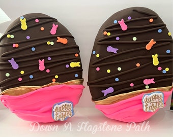 Giant fake Chocolate Egg, Easter decoration, wreath attachment, candy prop, Candyland theme, party decor
