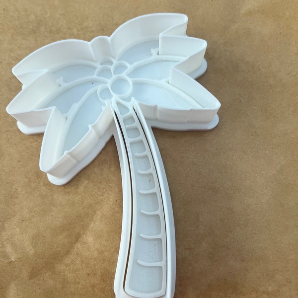 Palm tree cookie cutter and/or stamp, fondant cutter, embosser, clay cutter, clay tool, summer or ocean theme, made to order