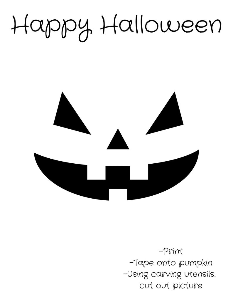 Printable Pumpkin Carving Stencil Face - Etsy