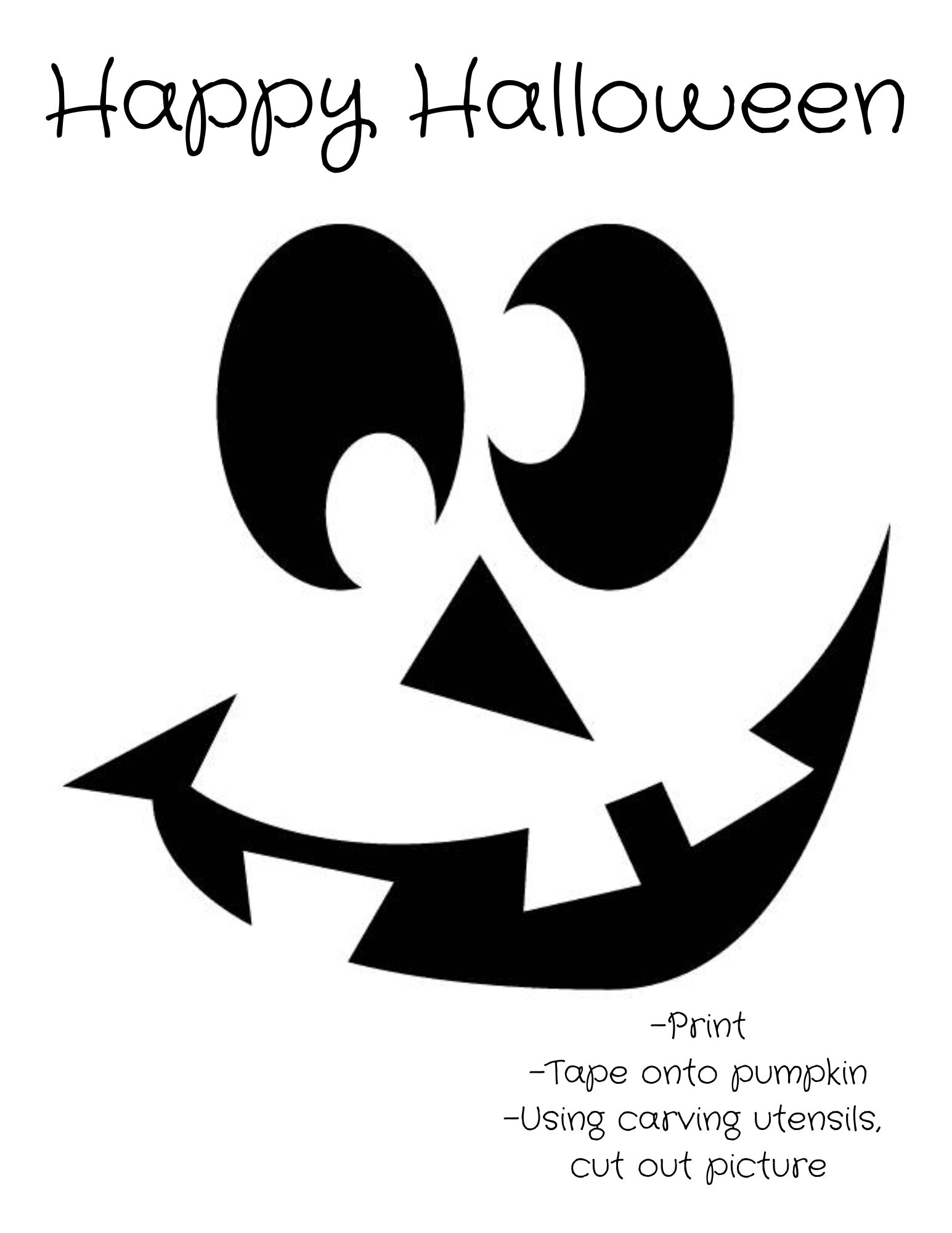 Silly Face Printable Pumpkin Carving Stencil Etsy