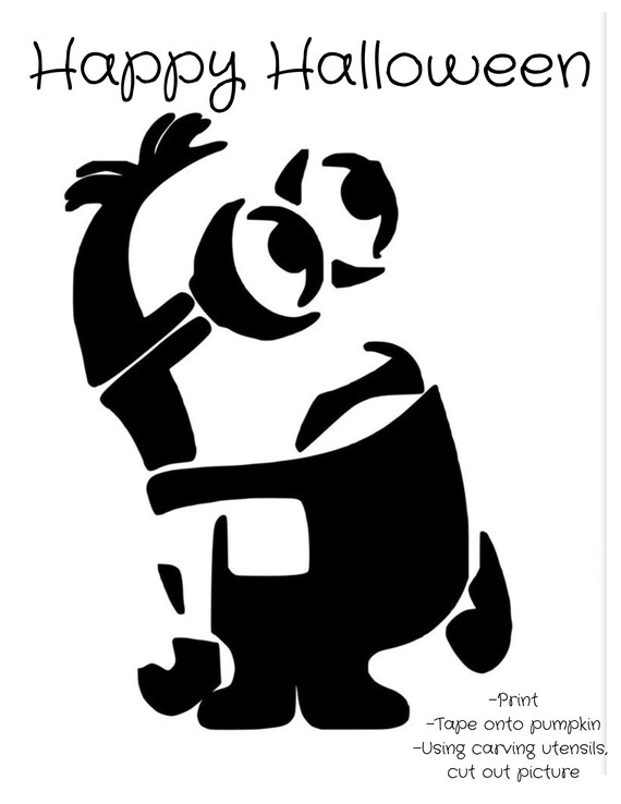 Printable Pumpkin Carving Stencils Minion