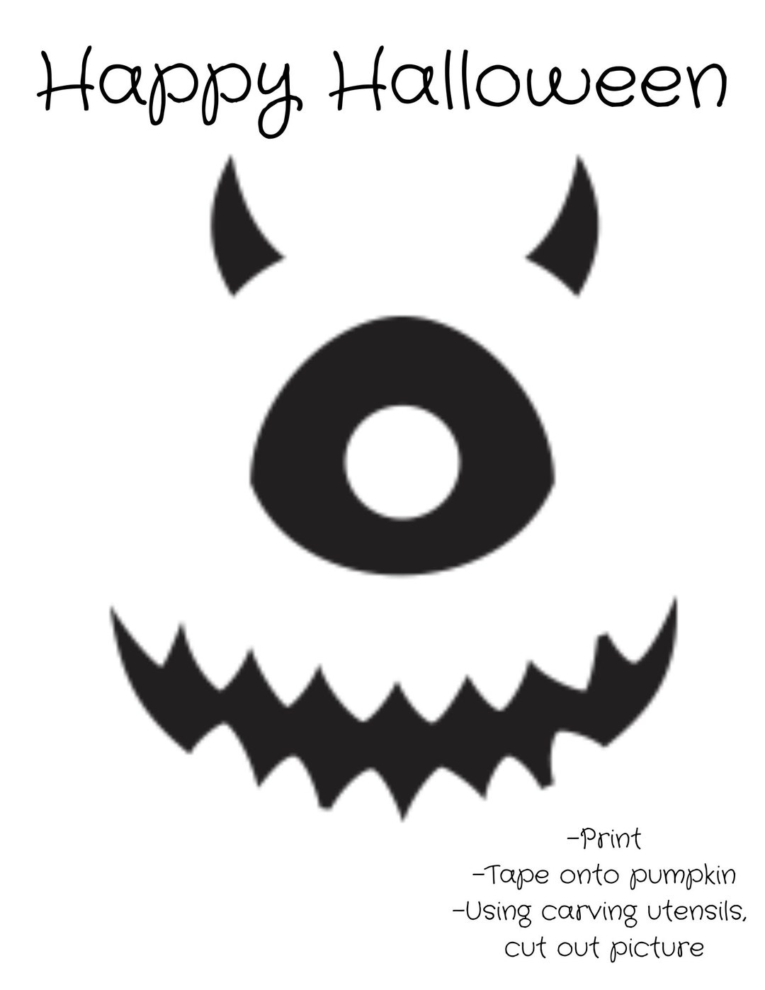 Silly Eye Printable Pumpkin Carving Stencil - Etsy