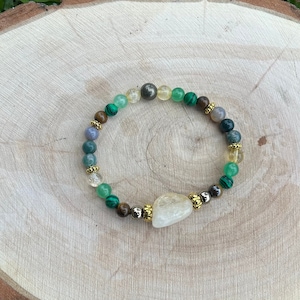 Abundance & Prosperity Bracelet Citrine Hematite Citrine Green Aventurine Malachite Agate Tigers Eye Pyrite Crystal Bracelet Money Bracelet