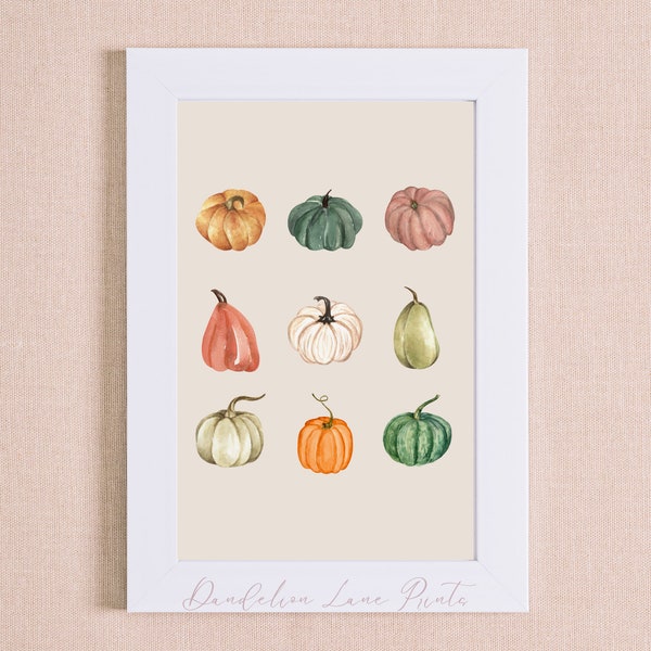 Pink Pumpkin Poster | Pretty Pumpkins Print | Colorful Pumpkins Printable | Pumpkin Wall Art