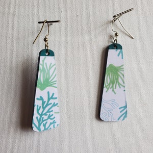 Printed paper & lightweight wood earrings