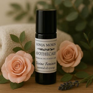 DIVINE FEMININE essential oil blend - to nurture the immanent Divine and yin aspect of your spirit- organic precious oils 10ml glass roller