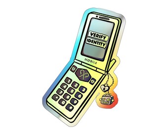 Verify Identity Phone Holographic Die-cut Sticker