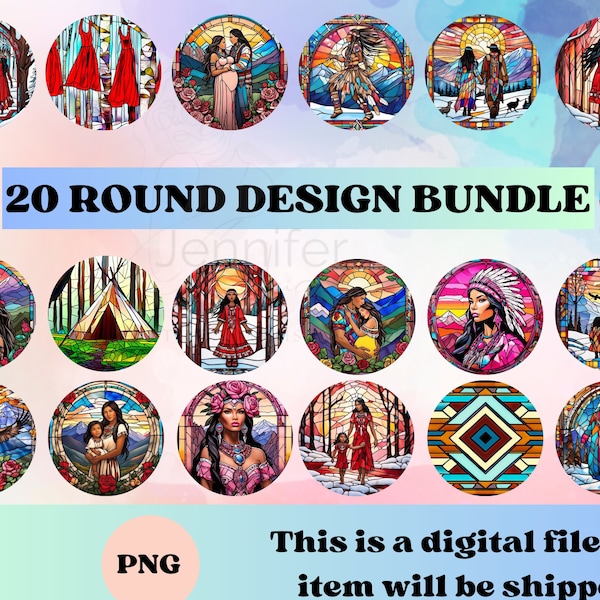 Indigenous round Bundle png native digital download for sublimation design