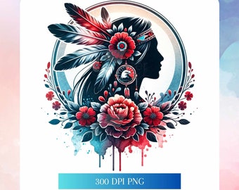 Mujeres Indígenas jpeg png descarga digital nativa para el diseño de sublimación