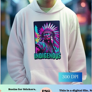 Neon Indigenous Dancer png jpeg native digital download for sublimation, printable art