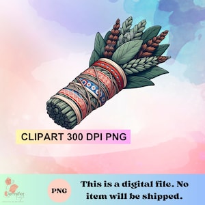 indigenous Smudge Bundle PNG Native Design digital download for shirts, wall art, printable iron on, sublimation