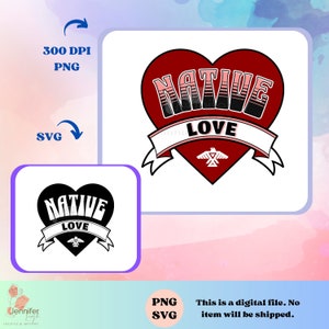 Nativo Amor Coração Indígena SVG PNG JPG Download digital nativo para sublimação, vinil cricut, para impressão