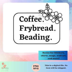 indigenous coffee frybread beading svg png digital download for sublimation, cricut