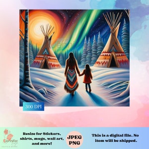 Indigenous mother png jpeg native digital download for sublimation design