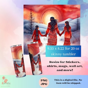 MMIW indigenous  png JPG native digital download for 20 oz 9.2 x 8.3 skinny tumbler, sublimation design