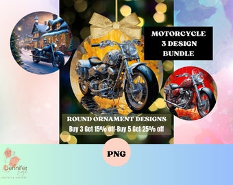 Christmas Ornament motorcycle, motorbike PNG Ornament png digital download for sublimation