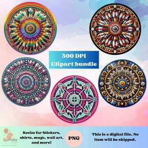 Bead Style Art Rounds ClipArt Design Bundle png native digital download for sublimation design, Stickers, printable art