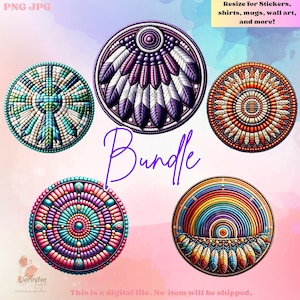 Bead Style Art Rounds ClipArt Design Bundle png native digital download for sublimation design, Stickers, printable art