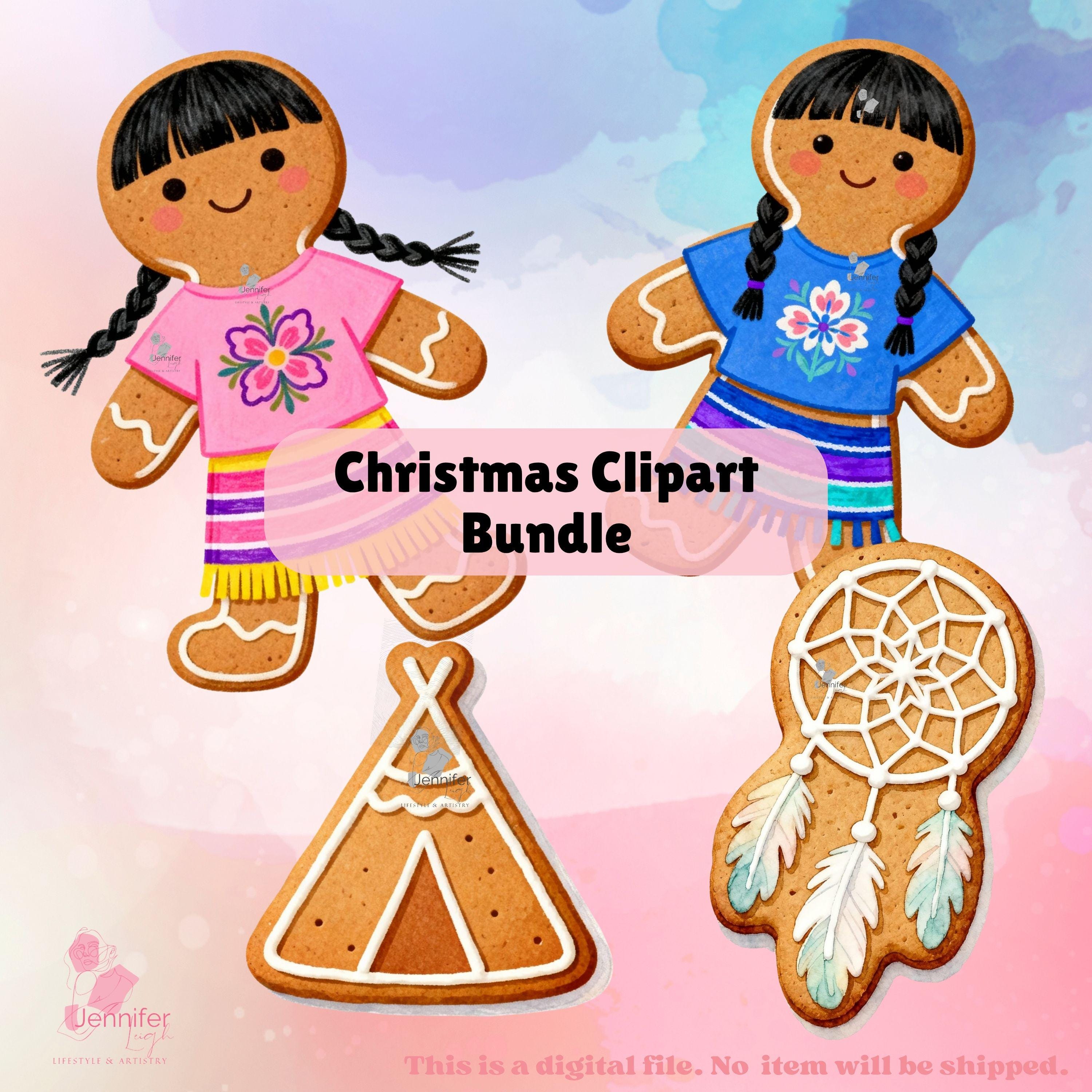 Cute Christmas Gingerbread PNG Bundle Native American Designs for ...