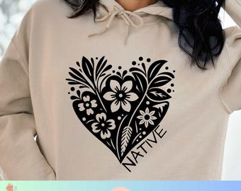 ネイティブハート SVG PNG デジタルダウンロード