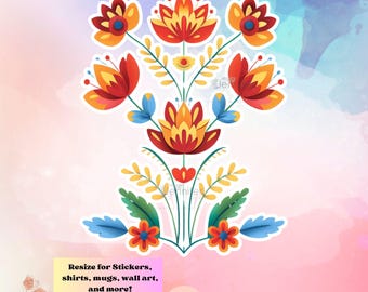 Descargas digitales nativas PNG JPG de flores indígenas para sublimación de camisetas de vinilo, arte imprimible