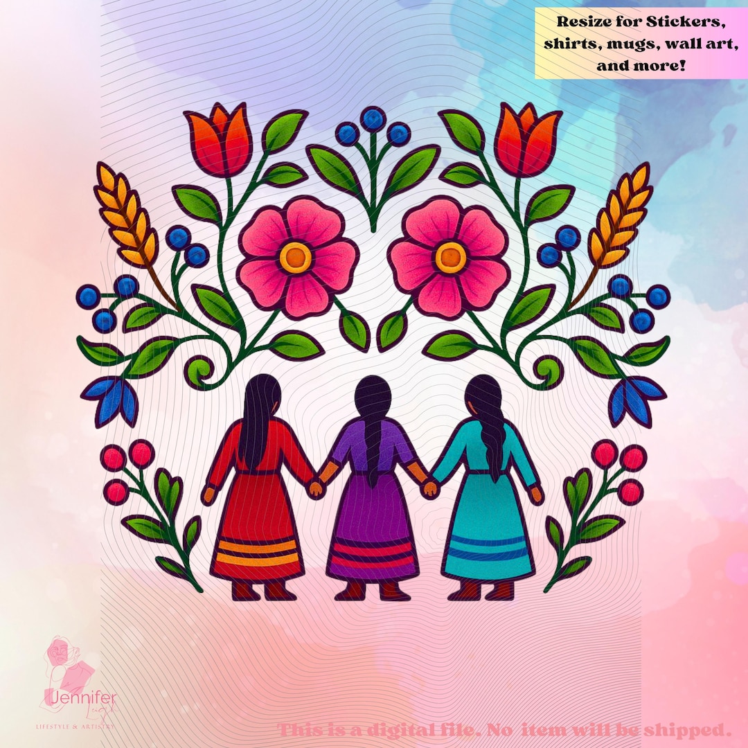 Indigenous Florals Women Ribbon Skirt PNG Native Digital Downloads for ...