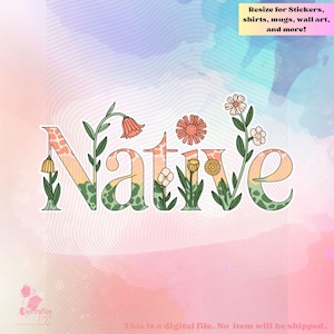 Native Floral indigenous PNG native digital Download designs for printables, sublimation