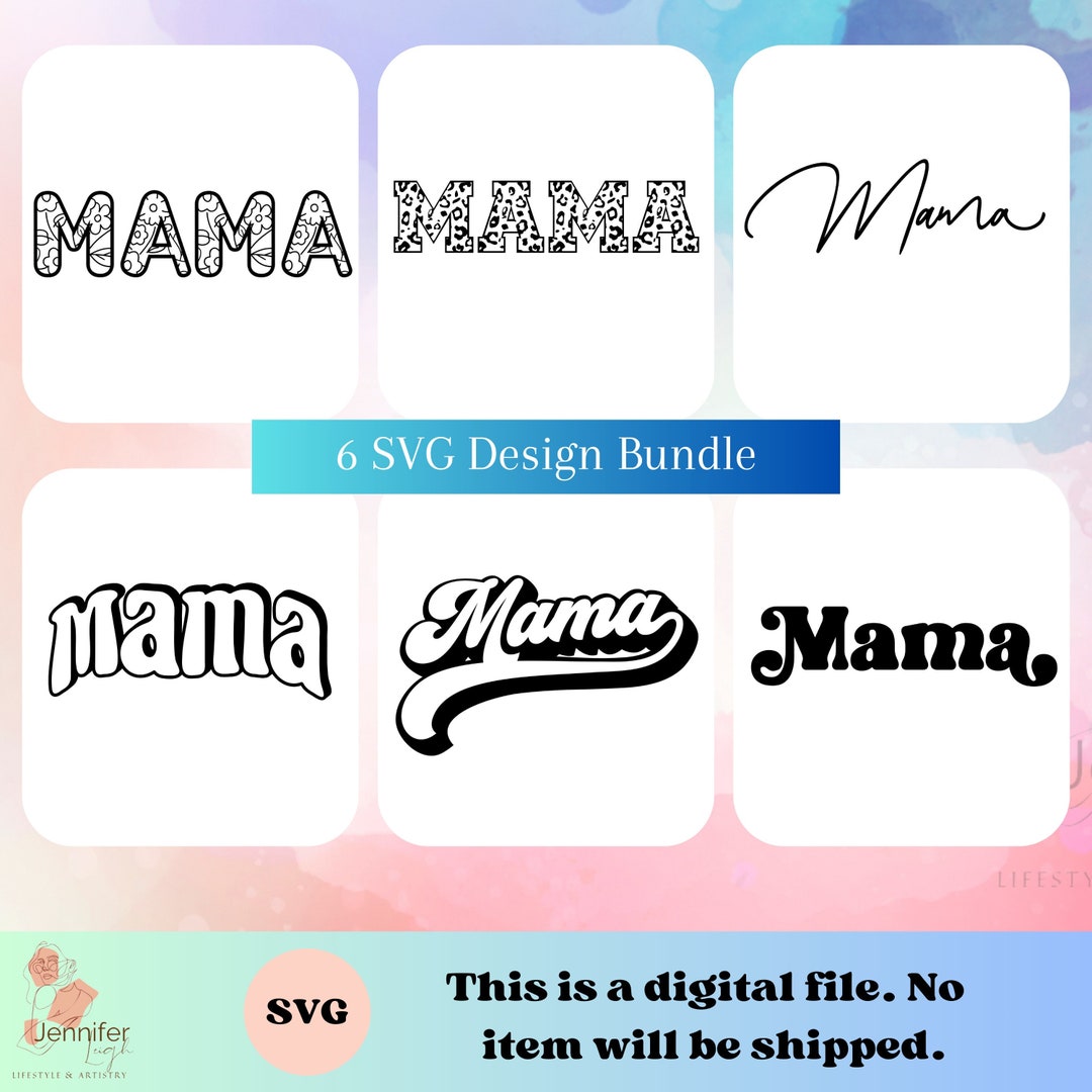 Mama Font Bundle SVG Digital Download Design for Cricut, Vinyl Crafting ...