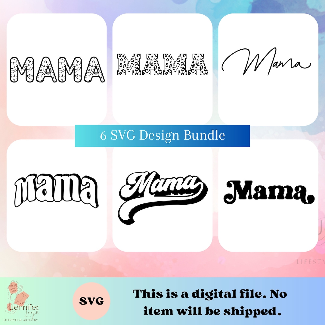 Mama Font Bundle SVG Digital Download Design for Cricut, Vinyl Crafting ...