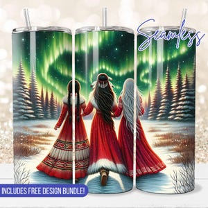 vestido vermelho indígena borda sem costura PNG nativo Download instantâneo para copo fino de 20 oz 9,2 x 8,3, design de sublimação