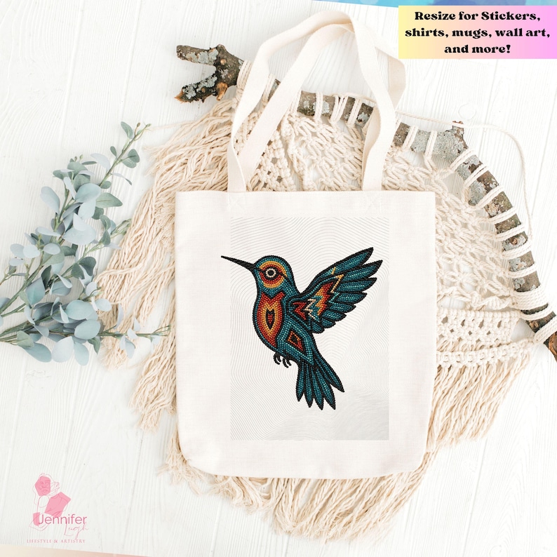 Indigenous Hummingbird png native instant download, printable art,  sublimation design