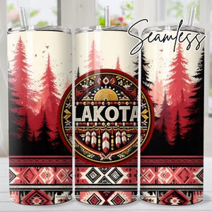 Lakota Indigenous png native Tumbler Wrap Sofortiger Download für 20 oz 9,2 x 8,3 skinny Tumbler, Sublimationsdesign