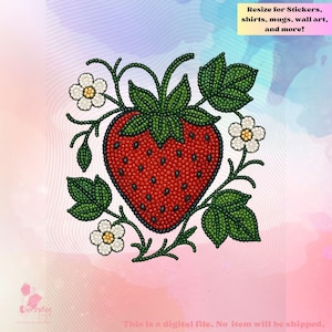 Strawberry Indigenous Bead Style PNG native Digital Downloads for shirts vinyl sublimation, printable art