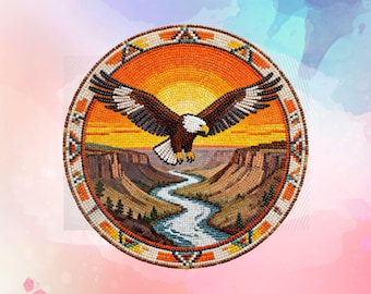 Perline rotonde native in stile aquila PNG JPG Download istantanei per sublimazione, adesivi, arte stampabile