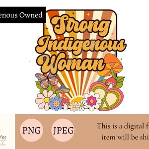 Strong Indigenous Woman PNG JPEG native digital download for wall art, printable iron on, sublimation