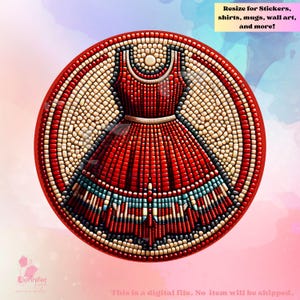 Red Dress MMIW round indigenous  jpg png native Instant download, sublimation design