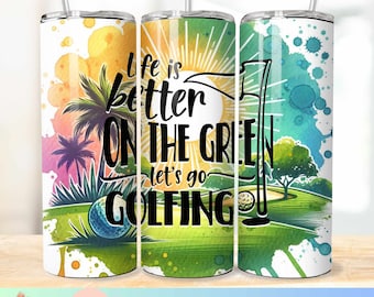 Golf Watercolor Funny Tumbler Wrap bundle png Instant download for 20 oz 9.2 x 8.3 skinny tumbler, sublimation design