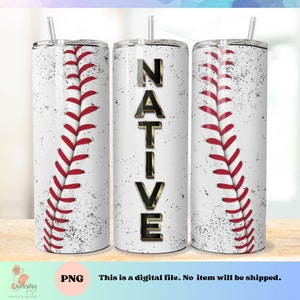 Native Baseball Tumbler Wrap PNG Indigen Sofort-Download für 20 oz 9,2 x 8,3 mm skinny tumbler wrap, Sublimationsdesign, druckbare Kunst