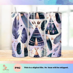 lila indigenes Muster Tumbler wrap png native digitaler Download für dünnes 20 oz 9,2 x 8,3 cm, Sublimationsdesign, printable Kunst