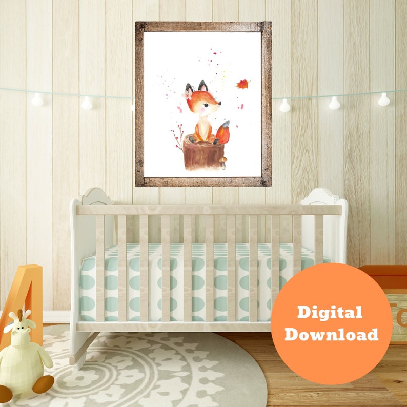 Autumn Fox Printable Wall Art Fall Fox Decor Digital - Etsy