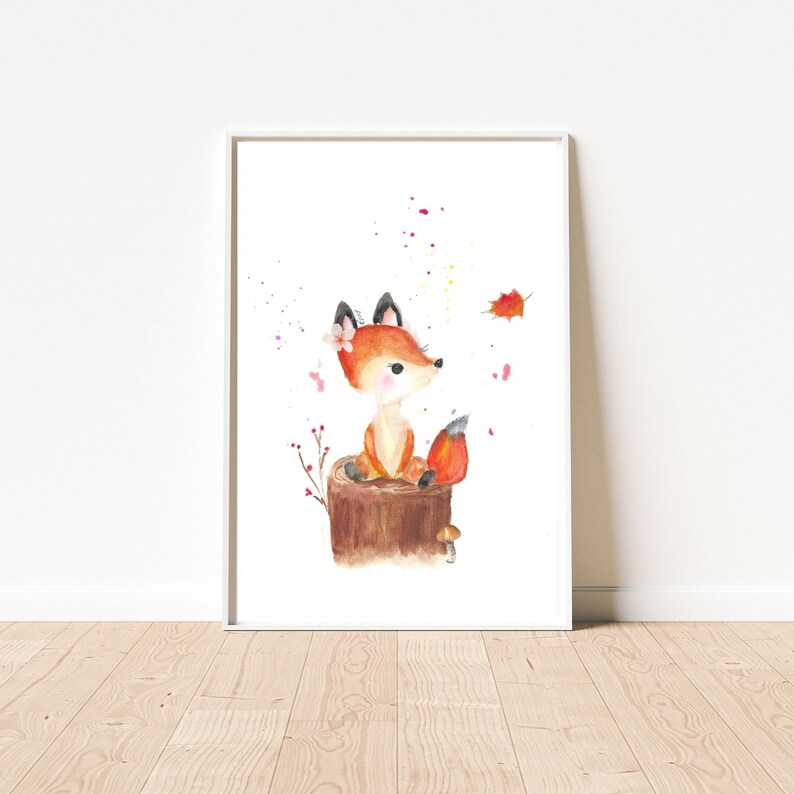 Autumn Fox Printable Wall Art Fall Fox Decor Digital - Etsy