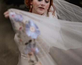 Floraler Schleier | Brautschleier Blumen | Hochzeit Bunt