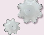 Vintage 1950s Fenton Silvercrest Bon Bon Dishes (No Handles), Vintage Fenton, Vintage Milk Glass, Vintage Dishes, Milk Glass, Vintage