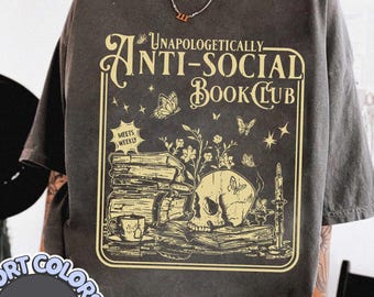 Anti Social Book Club Shirt Comfort Colors, Romance Reader Tshirt, Anti Social Reader, Introverted Reader Tee, Bookish Shirt For Book Lover