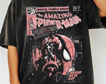 Vintage Spider Man Comic Cover Shirt, Retro Spider Man Brand New Day Graphic Tee, Marvel Hero Shirt, Marvel Spiderman Tee