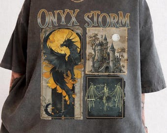 Onyx Storm Comfort Color T-Shirt | Fourth Wing Series Shirt | Dragon Rider | Bookish Tee Gift For Book Lover | Fantasy Book