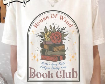 ACOTAR House Of Wind Book Club Shirt | Night Court Velaris House Of Wind Library Sarah J Maas Throne of Glass, Valkyrie Reading Room SJM