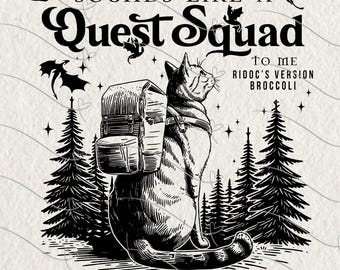 Quest Squad Broccoli PNG Digital Download, Fourth Wing PNG, Broccoli Cat Shirt Designs, Dragon Rider PNG Clipart, Onyx Storm Merch