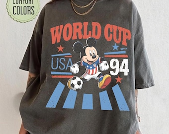 Mickey Mouse USA Soccer T-Shirt, Comfort Colors Patriotic Disney Football Tee, Team T-Shirt, Gift for Soccer Fans, Sport Fan Gift